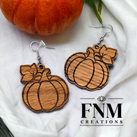 Pumpkin Red Oak Earrings