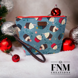 Spoonflower Christmas Cupcake Wristlet Bag